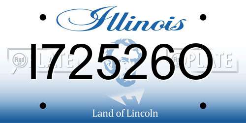 I72526O Illinois License Plate