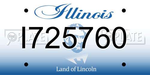 I725760 Illinois License Plate