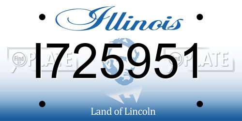 I725951 Illinois License Plate