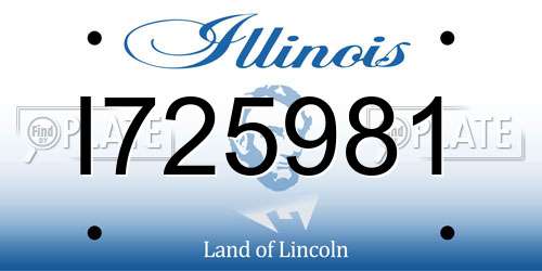 I725981 Illinois License Plate