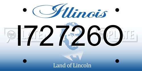 I72726O Illinois License Plate