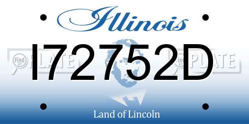 I72752D Illinois License Plate