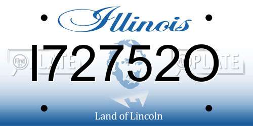 I72752O Illinois License Plate