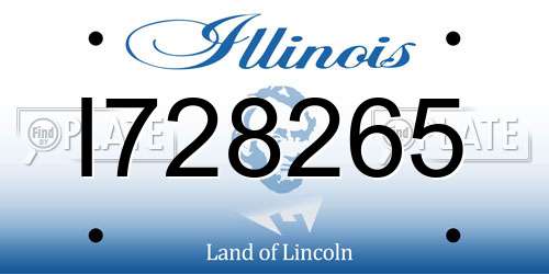 I728265 Illinois License Plate