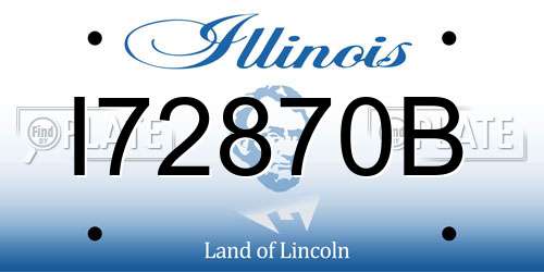I72870B Illinois License Plate