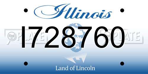 I728760 Illinois License Plate