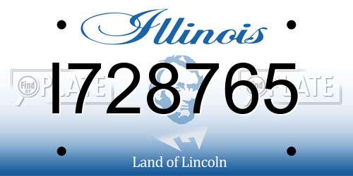 I728765 Illinois License Plate
