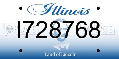 I728768 Illinois License Plate