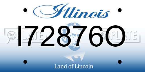 I72876O Illinois License Plate