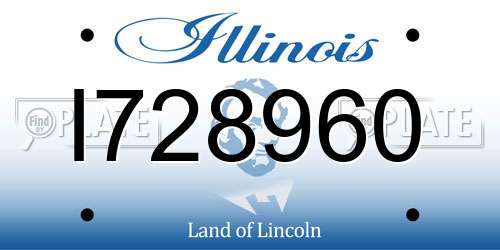 I728960 Illinois License Plate