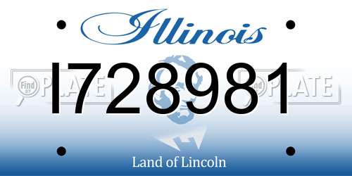 I728981 Illinois License Plate