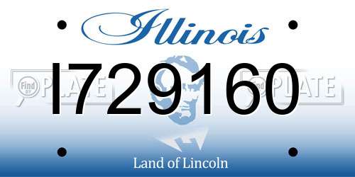 I729160 Illinois License Plate