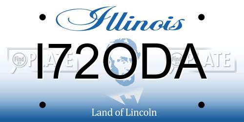 I72ODA Illinois License Plate
