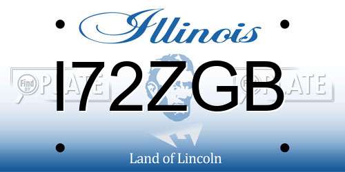 I72ZGB Illinois License Plate
