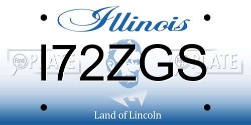 I72ZGS Illinois License Plate