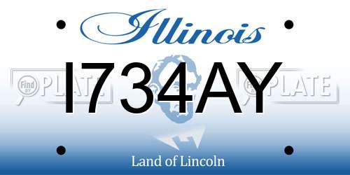 I734AY Illinois License Plate