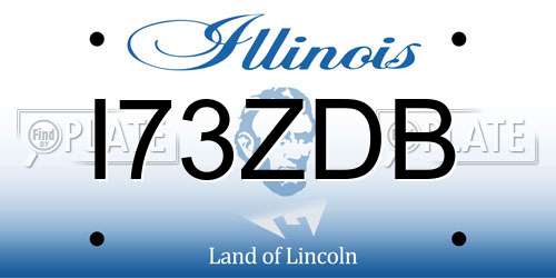 I73ZDB Illinois License Plate