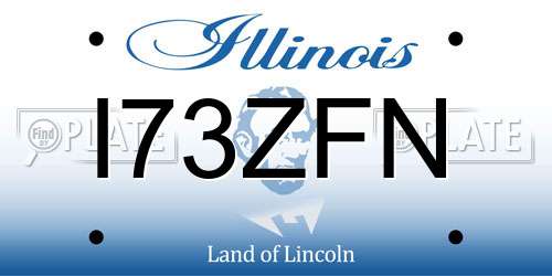 I73ZFN Illinois License Plate