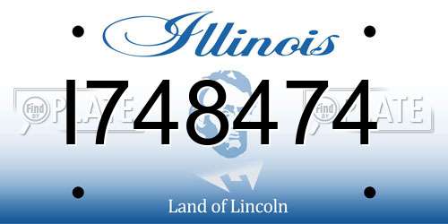 I748474 Illinois License Plate