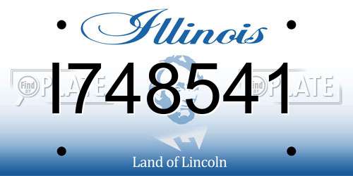 I748541 Illinois License Plate
