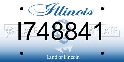 I748841 Illinois License Plate
