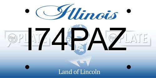 I74PAZ Illinois License Plate