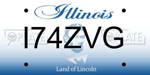 I74ZVG Illinois License Plate