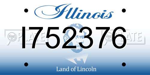 I752376 Illinois License Plate