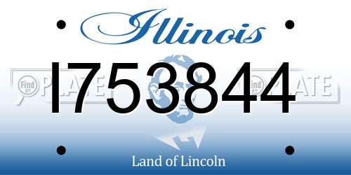 I753844 Illinois License Plate
