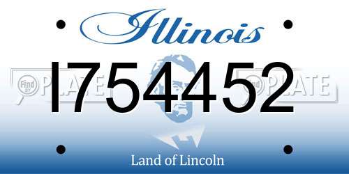 I754452 Illinois License Plate