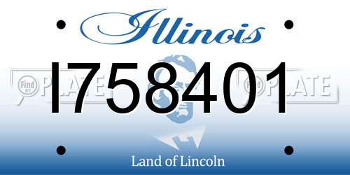 I758401 Illinois License Plate