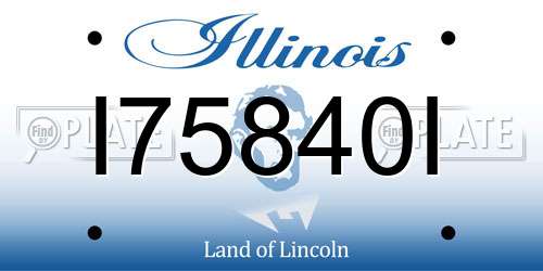 I75840I Illinois License Plate