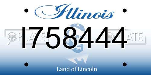I758444 Illinois License Plate
