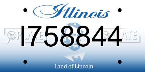 I758844 Illinois License Plate