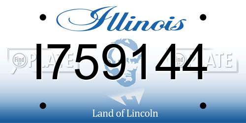I759144 Illinois License Plate