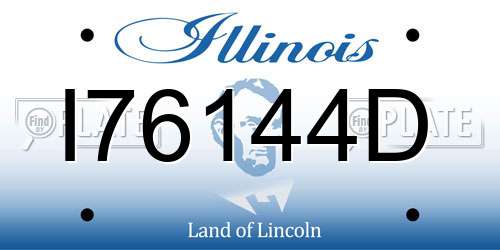 I76144D Illinois License Plate