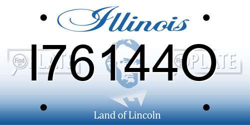 I76144O Illinois License Plate