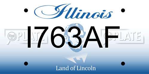 I763AF Illinois License Plate