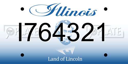 I764321 Illinois License Plate