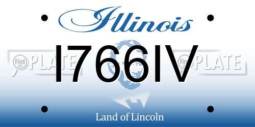I766IV Illinois License Plate