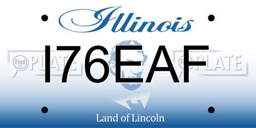 I76EAF Illinois License Plate