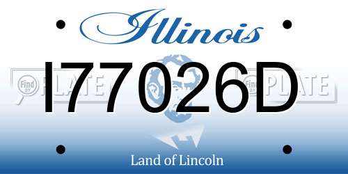 I77026D Illinois License Plate