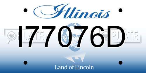 I77076D Illinois License Plate