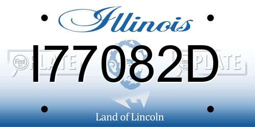 I77082D Illinois License Plate