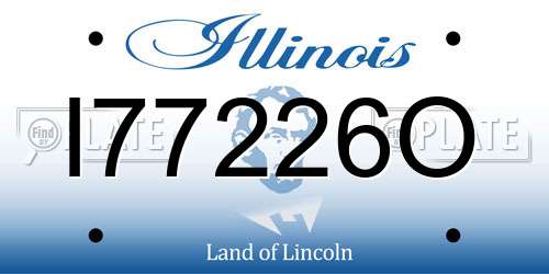 I77226O Illinois License Plate