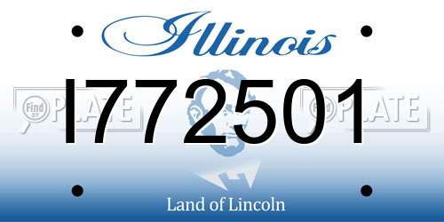 I772501 Illinois License Plate