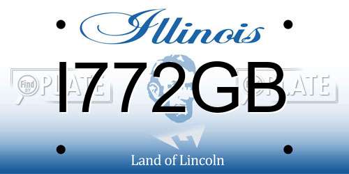 I772GB Illinois License Plate