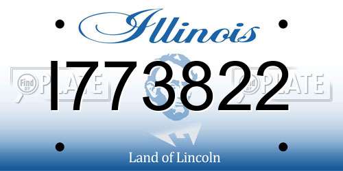 I773822 Illinois License Plate