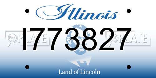 I773827 Illinois License Plate