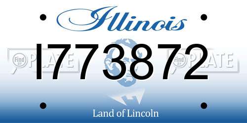 I773872 Illinois License Plate